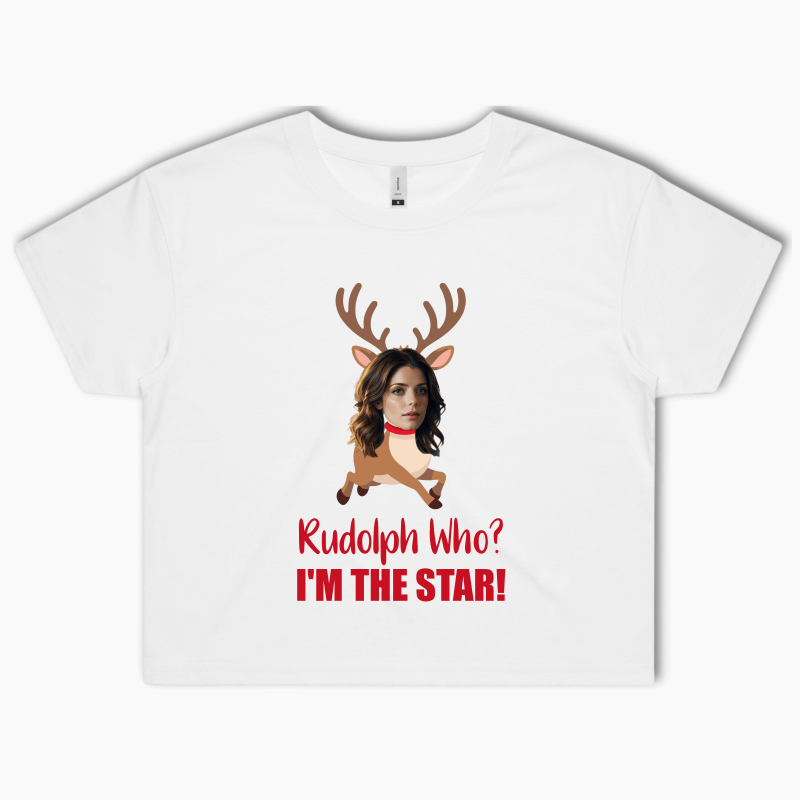 Personalised 'Rudolph Who? Christmas Crop Shirt