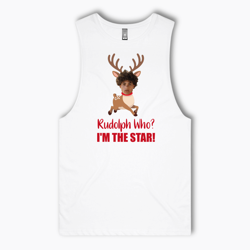 Personalised 'Rudolph Who? Christmas Tank Singlet