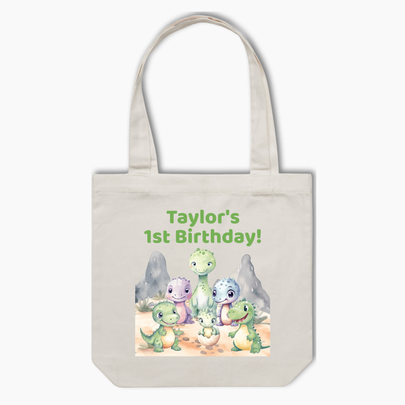 Personalised Cute Baby Dinosaurs Party Tote Bag