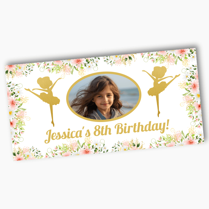 Personalised Floral Ballerina Party Banners with Photo