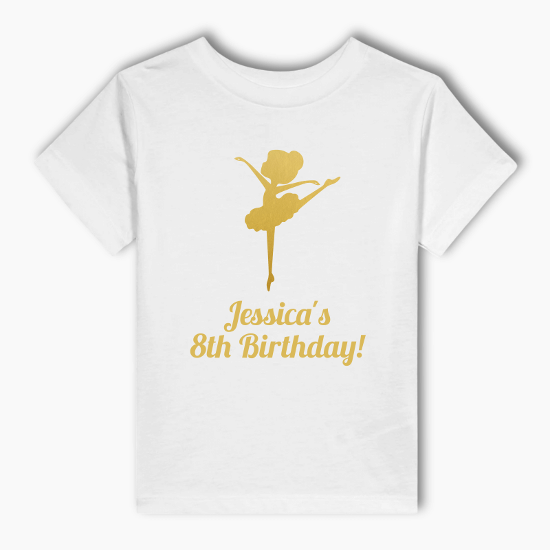 Personalised Floral Ballerina Party Kids T-Shirt