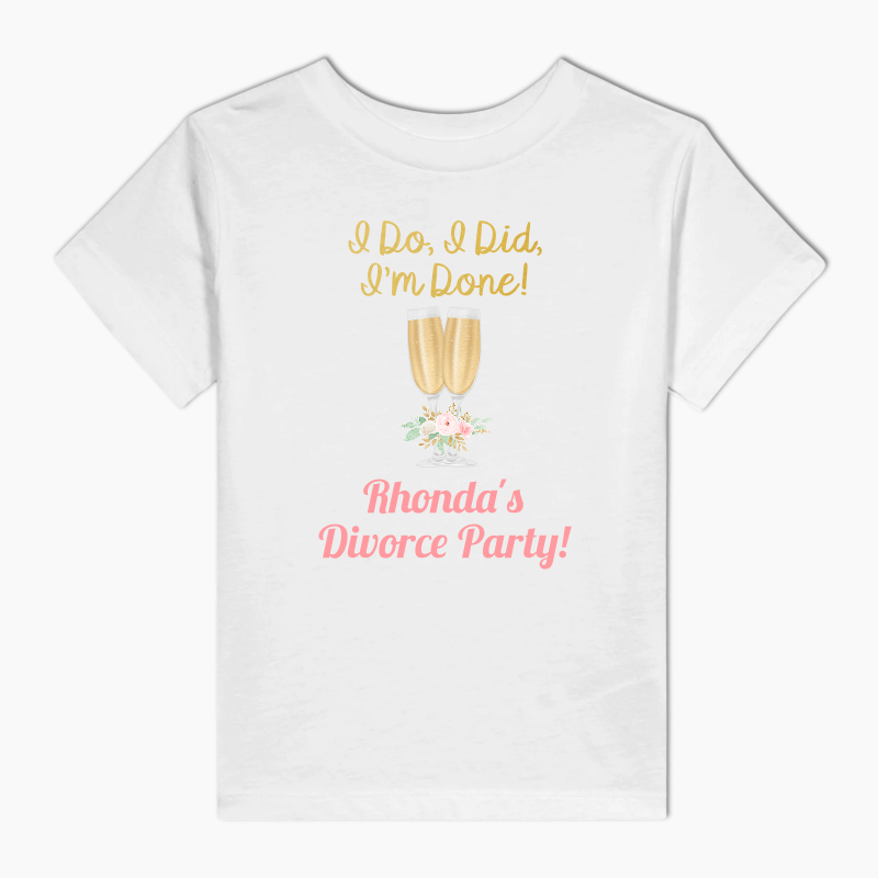 Personalised Floral Divorce Party T-Shirt