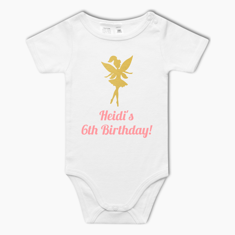 Personalised Floral Fairy Baby One-Piece Romper