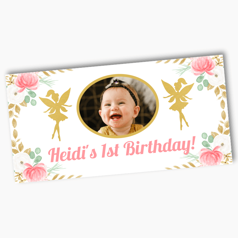 Personalised Floral Fairy Party Banners with Photo