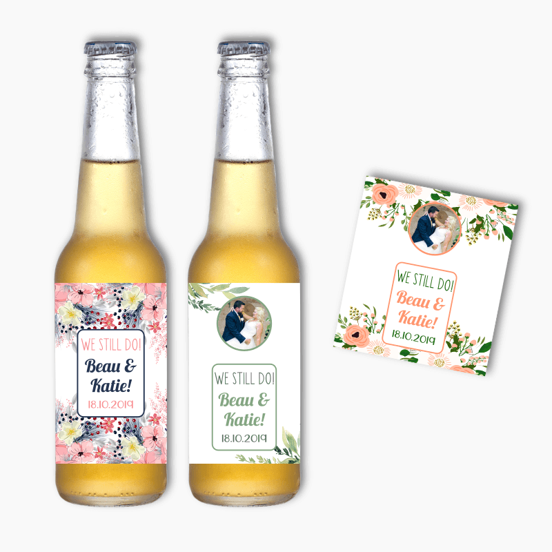 Personalised &#39;We Still Do&#39; Wedding Vow Renewal Beer Labels