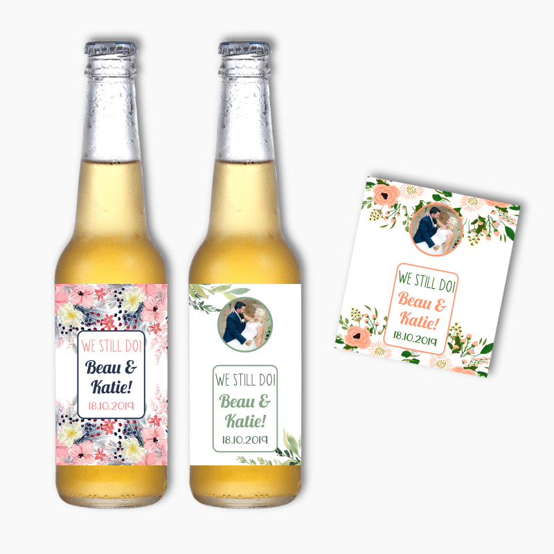 Personalised 'We Still Do' Wedding Vow Renewal Beer Labels