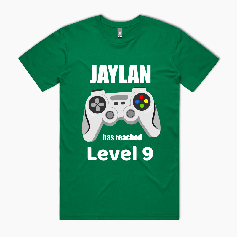 Personalised Gaming Party Kids T-Shirt - Green