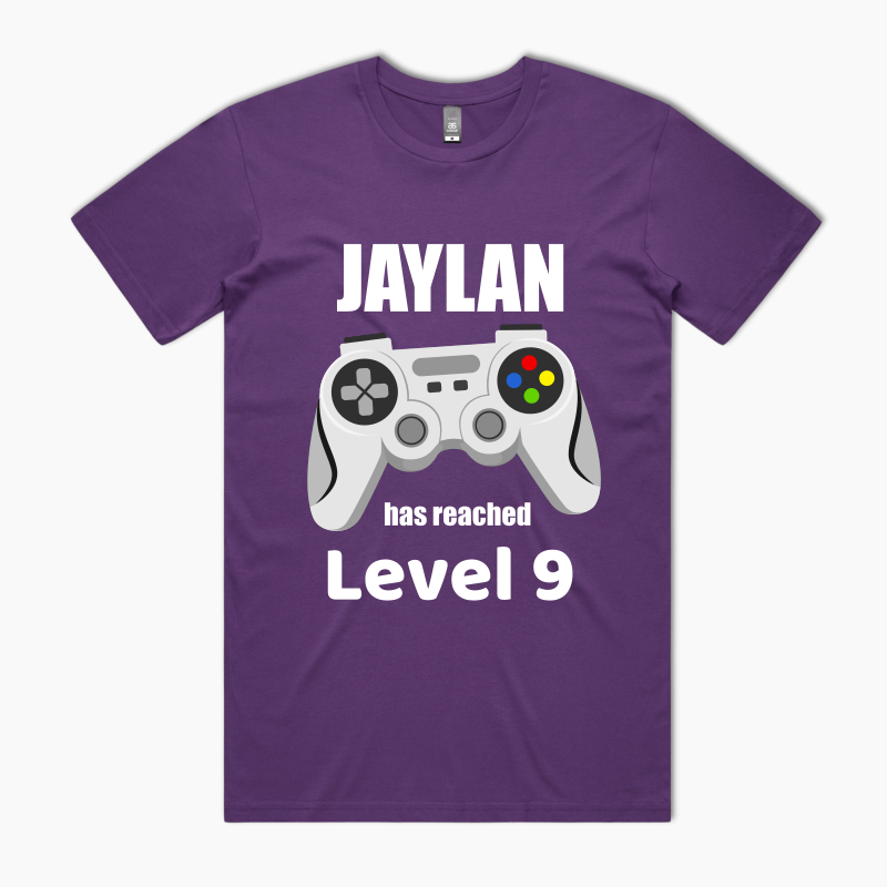 Personalised Gaming Party Kids T-Shirt - Purple
