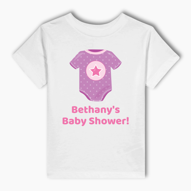Personalised Pink & Purple Onesie Baby Shower Adults T-Shirt