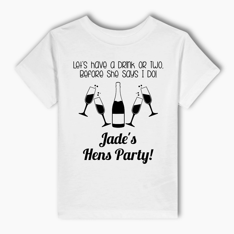 Personalised Aqua & Black I Do Hens Party T-Shirt