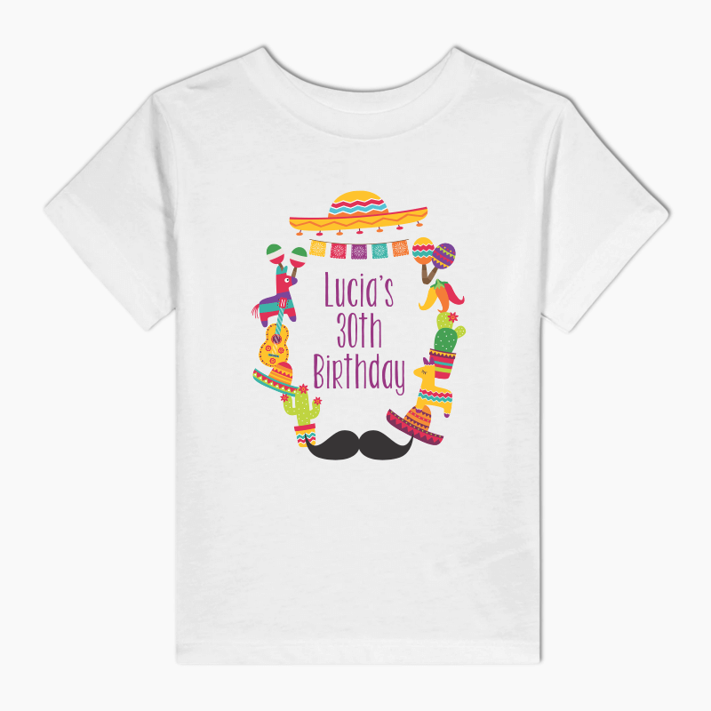 Personalised Mexican Fiesta Party Kids T-Shirt