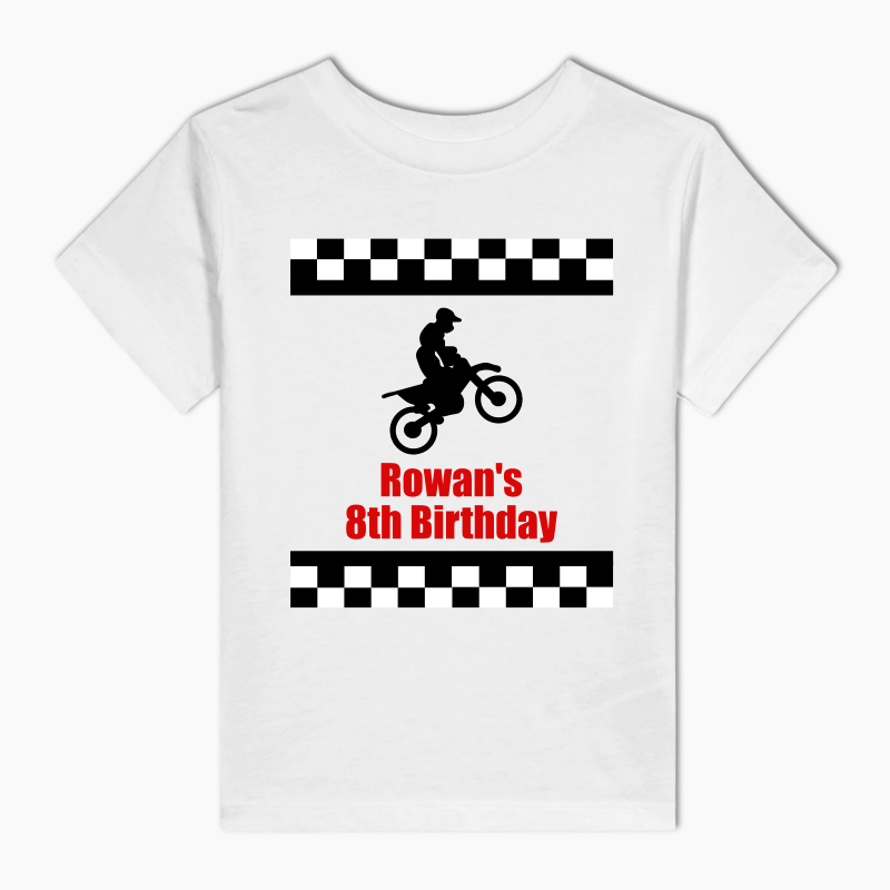 Personalised Motorbike Birthday Party Adults T-Shirt