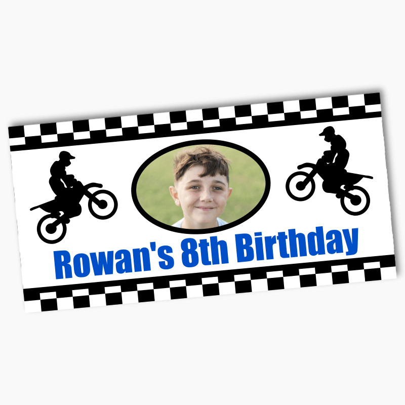 Personalised Motorbike Party Banners with Photo