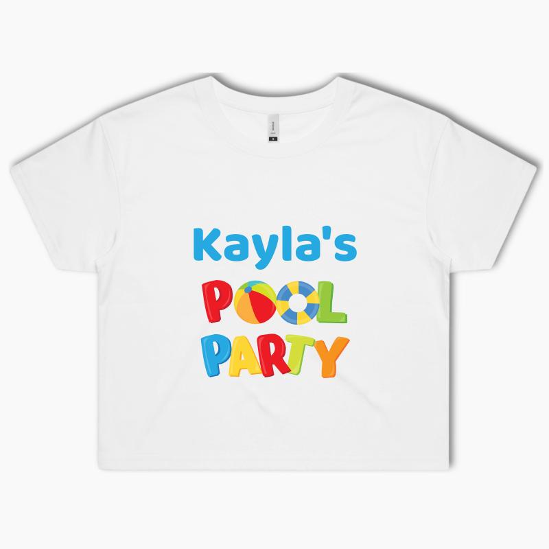 Personalised Womens Pool Party Crop Shirt