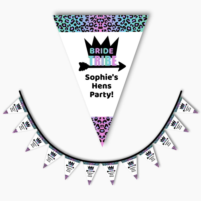 Personalised Rainbow Bride Tribe Hens Party Flag Bunting