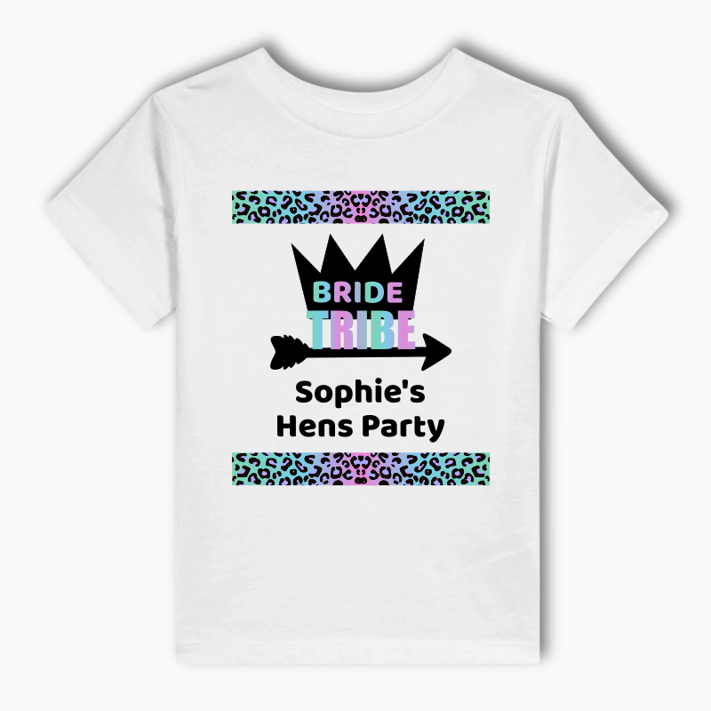 Personalised Rainbow Bride Tribe Hens Party T-Shirt