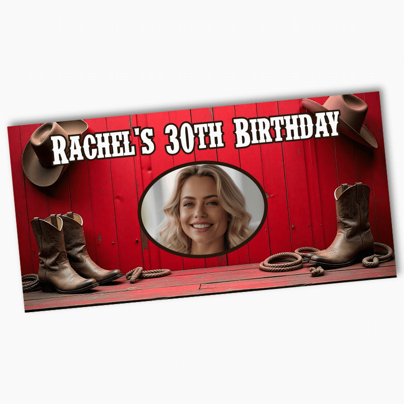 Personalised Red Western Banners with Photo