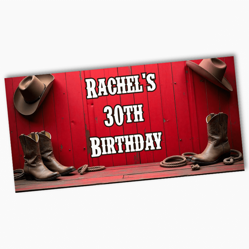 Personalised Red Western Party Banners