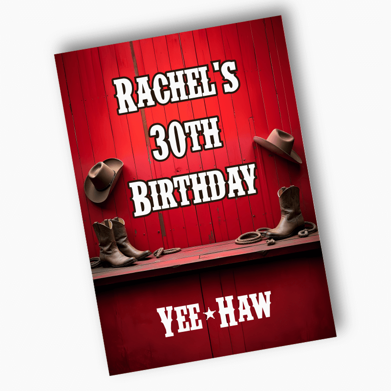 Personalised Red Western Party Posters