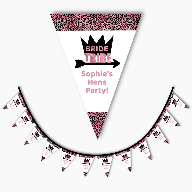 Personalised Rose Pink Bride Tribe Hens Party Flag Bunting