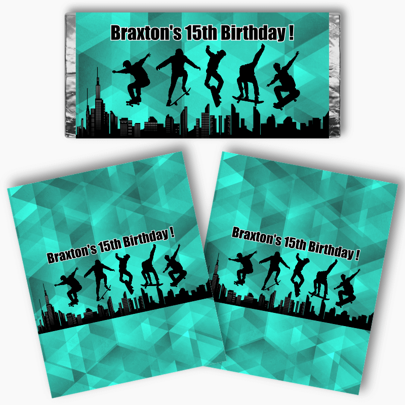 Personalised Skateboard Mini Chocolate Labels