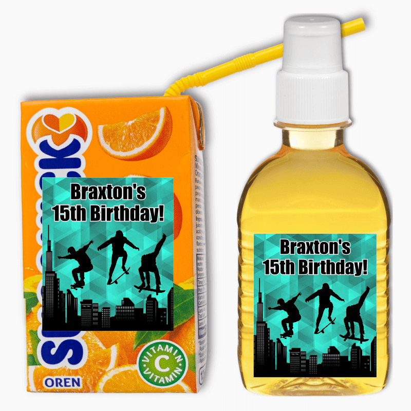 Personalised Skateboard Party Rectangle Stickers