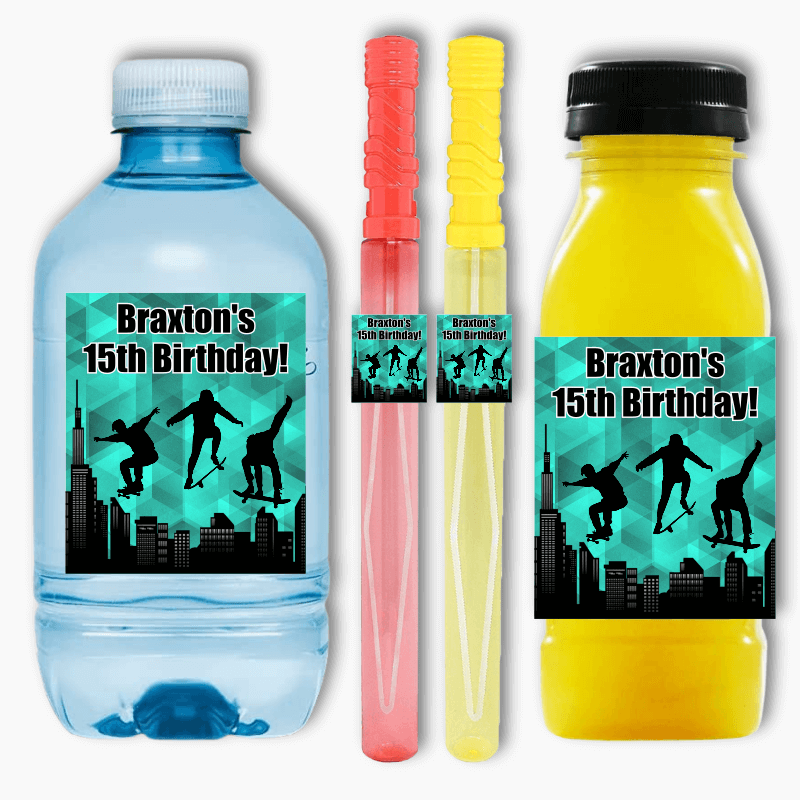 Personalised Skateboard Party Rectangle Stickers