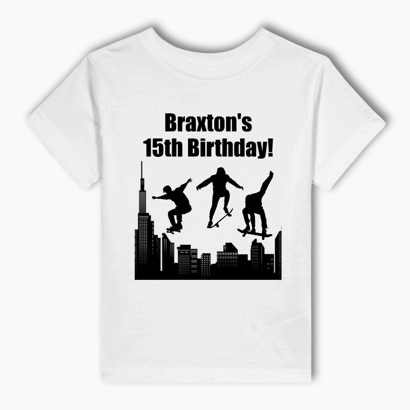 Personalised Skateboard Party Adults T-Shirt
