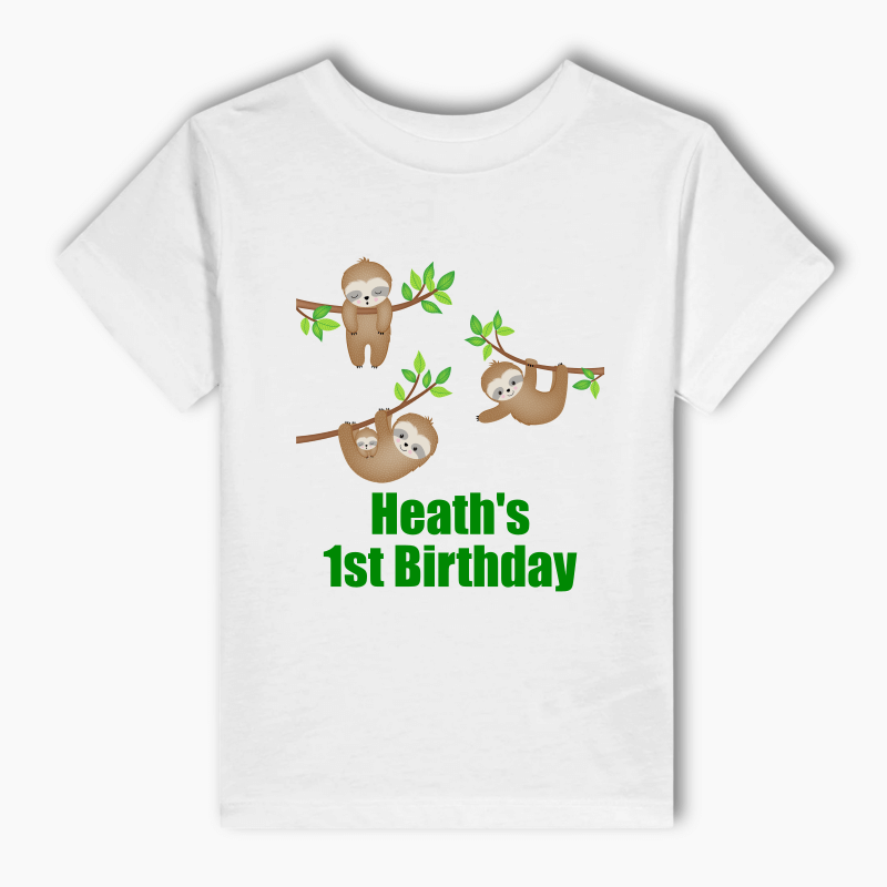 Personalised Sloth Party Adults T-Shirt