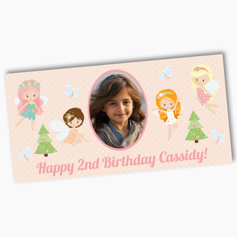 Personalised Spring Fairies Party Banners with Photo