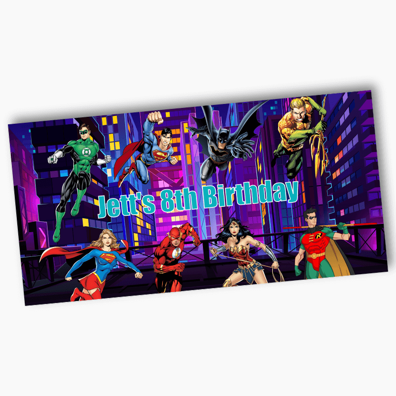 Personalised Superheroes Birthday Party Banners