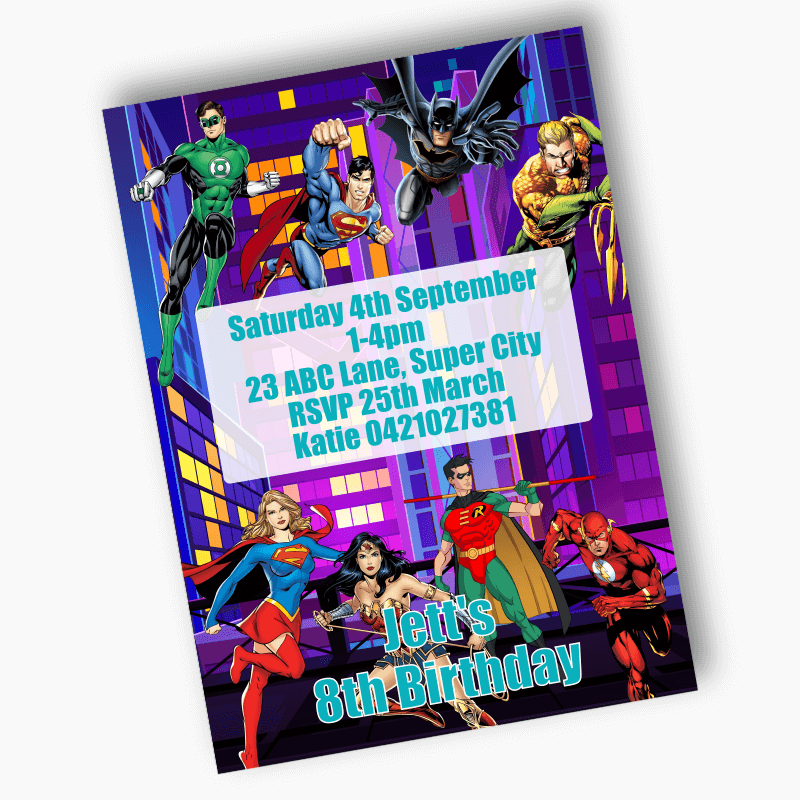 Personalised Superheroes Birthday Party Invites