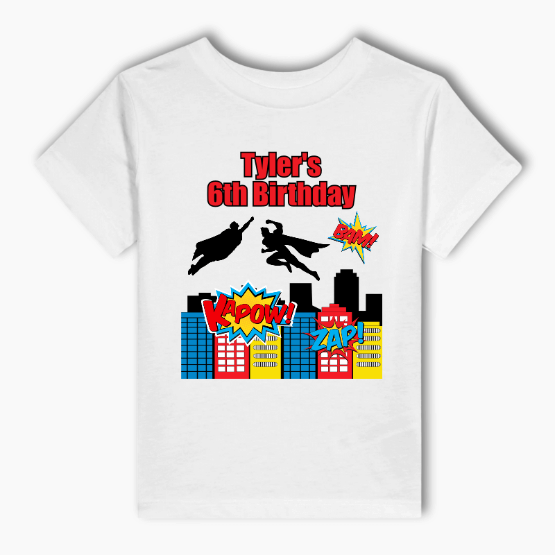 Personalised Superheroes Party Adults T-Shirt