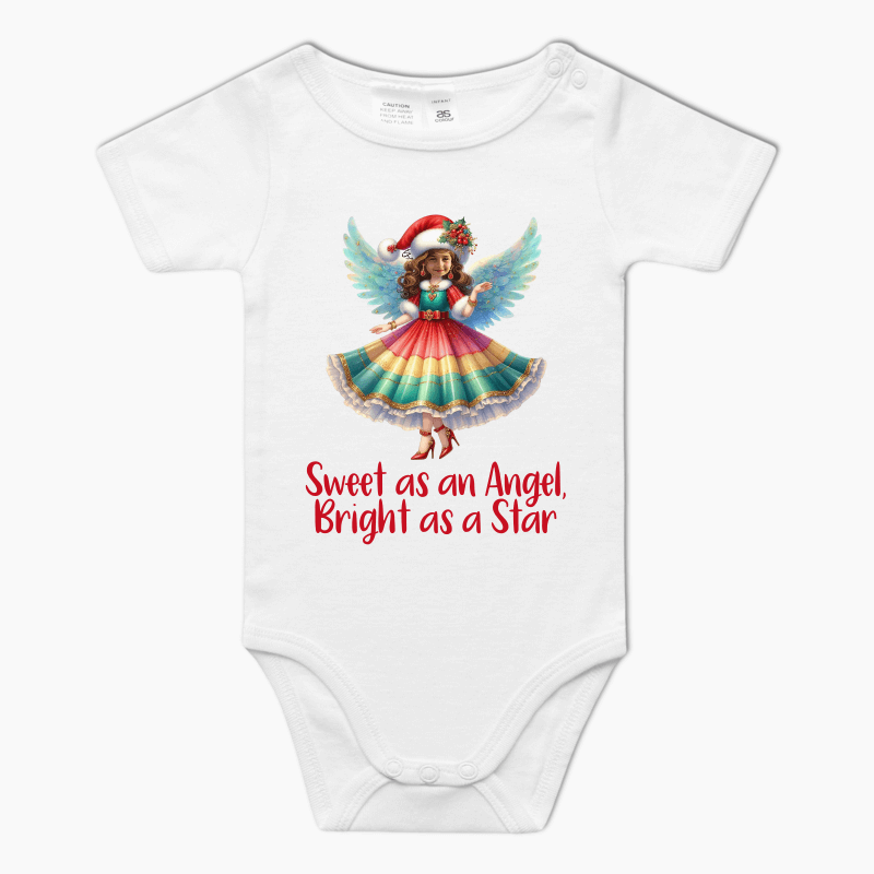 Personalised "Sweet Xmas Angel" Baby One-Piece Romper