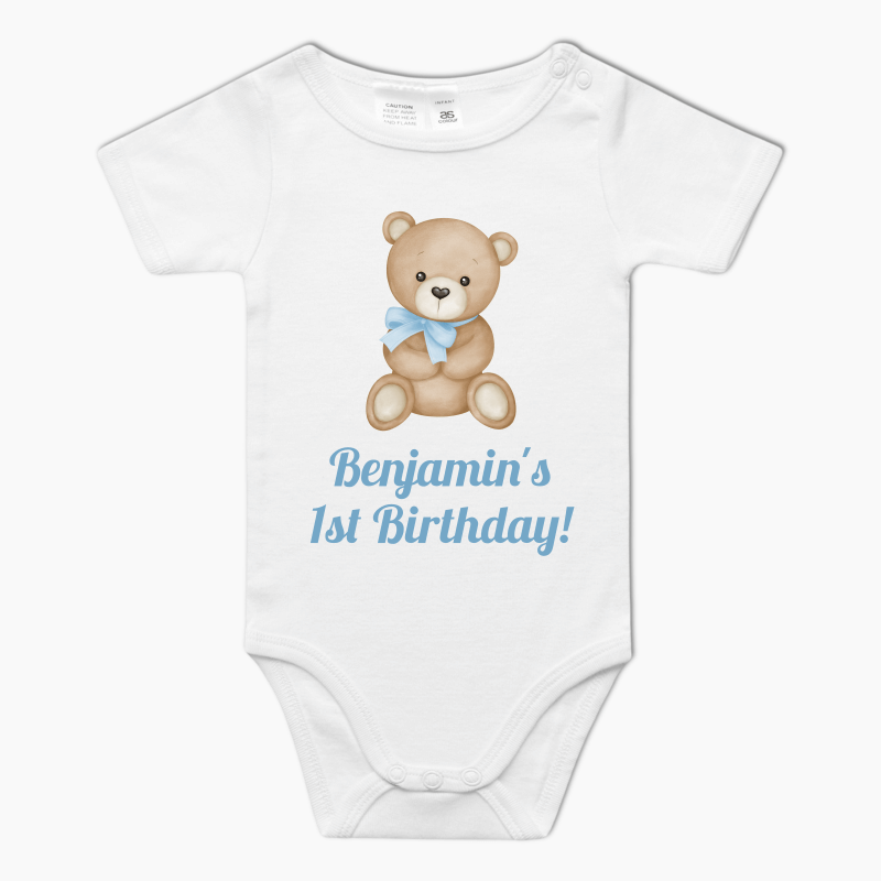 Personalised Teddy Bear Party Baby One-Piece Romper