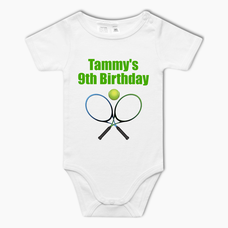 Personalised Tennis Baby One-Piece Romper