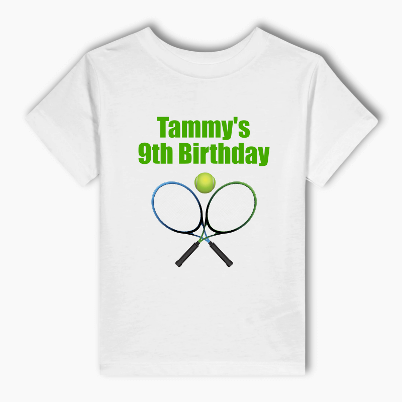Personalised Tennis Party Kids T-Shirt