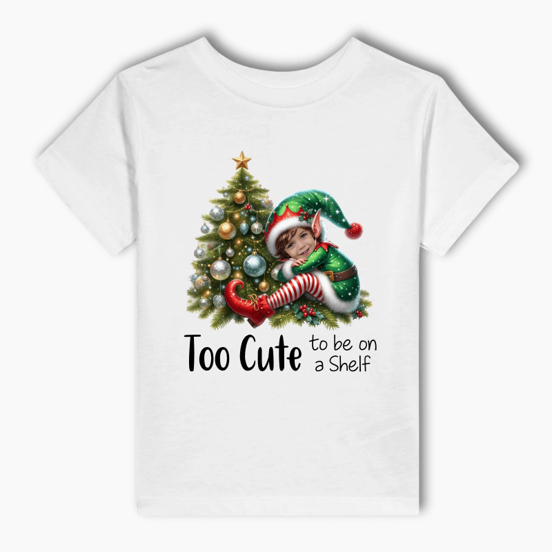Personalised "Too Cute Xmas Elf" Kids T-Shirt