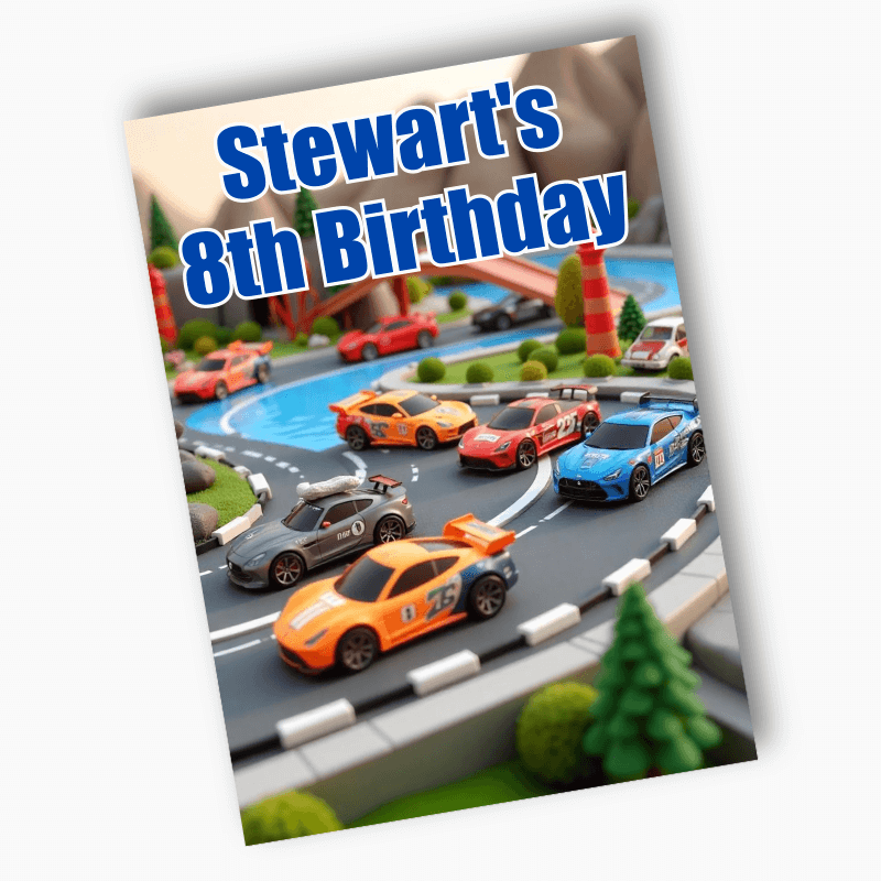 Personalised Toy Race Cars Party Posters