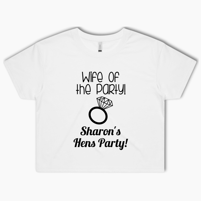 Personalised Wife of the Party Crop Shirt