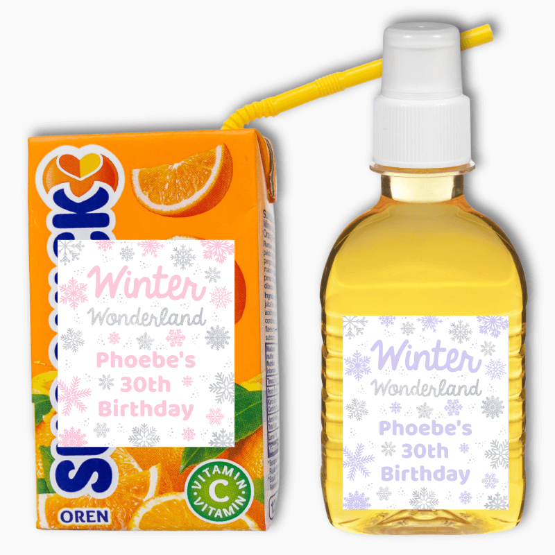 Custom Winter Wonderland Party Rectangle Favour Stickers