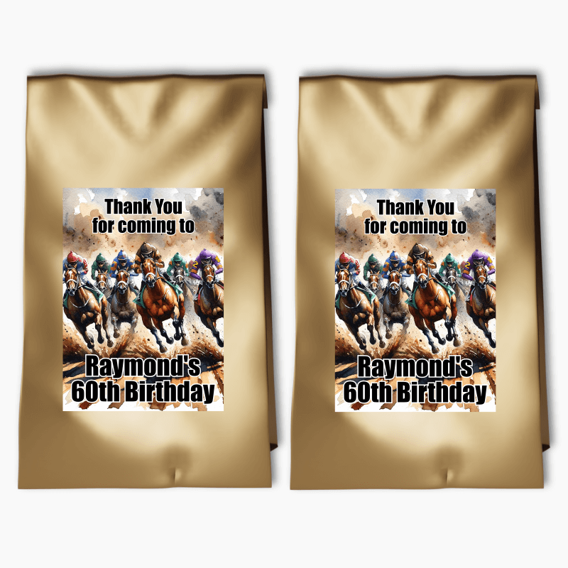 Personalised Horse Racing Party Bags & Labels