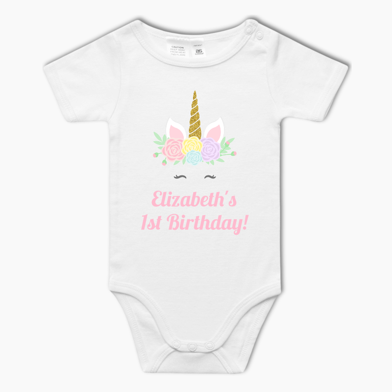 Personalised Sleeping Unicorn Baby One-Piece Romper
