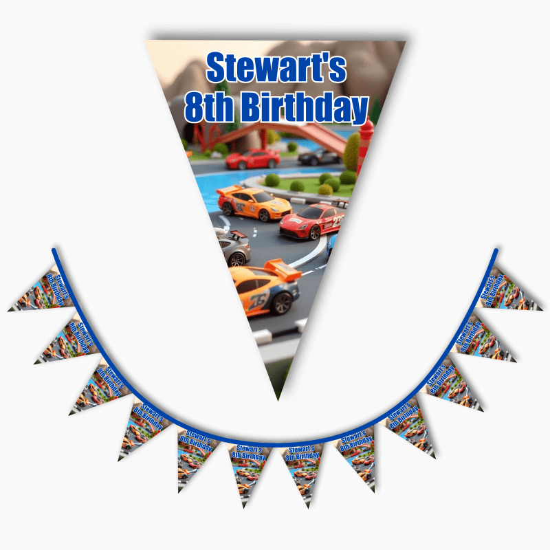Personalised Toy Race Cars Party Flag Bunting
