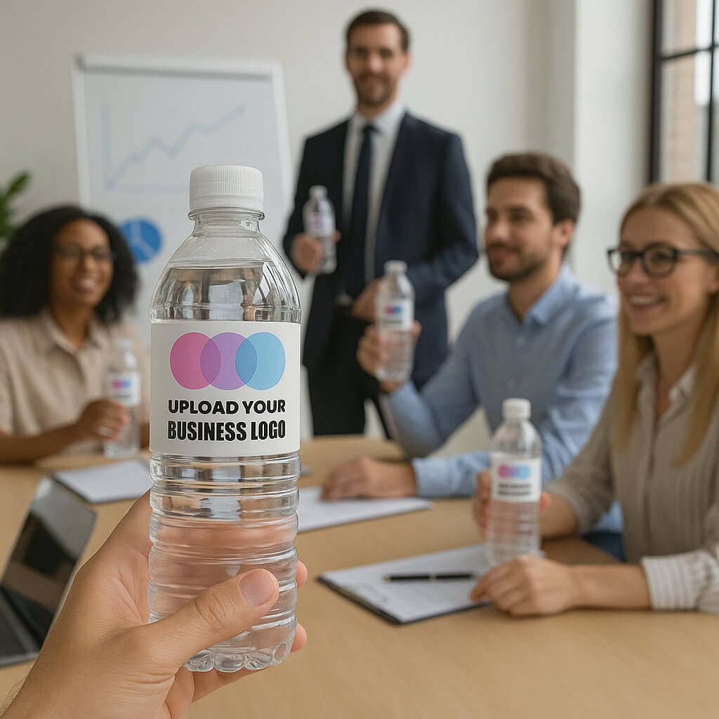 Custom Water Labels for Office Functions