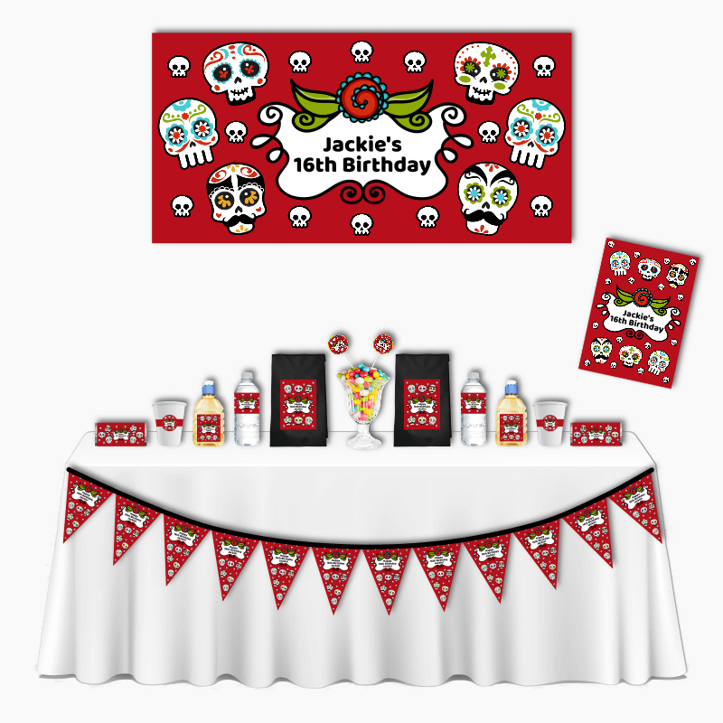 Personalised Day of the Dead Deluxe Birthday Party Pack