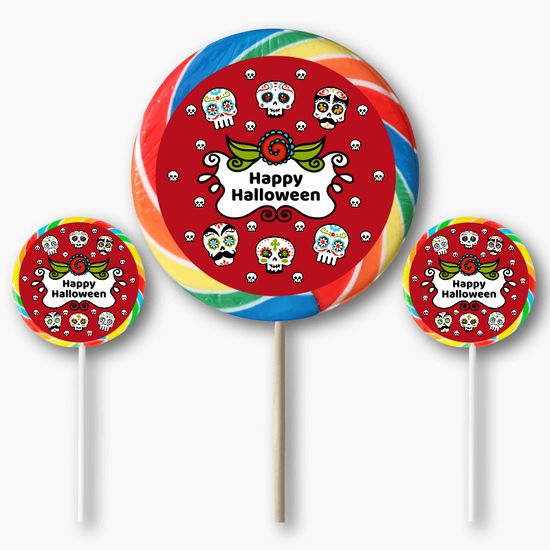 Personalised Day of the Dead Birthday Party Round Stickers