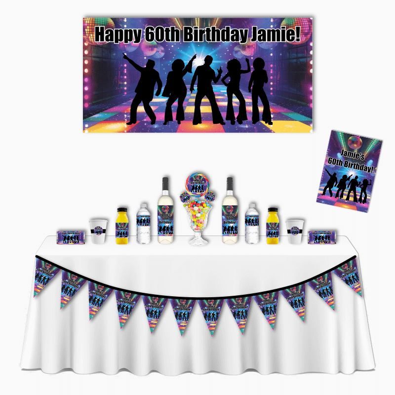 Personalised 1970s Disco Deluxe Party Pack