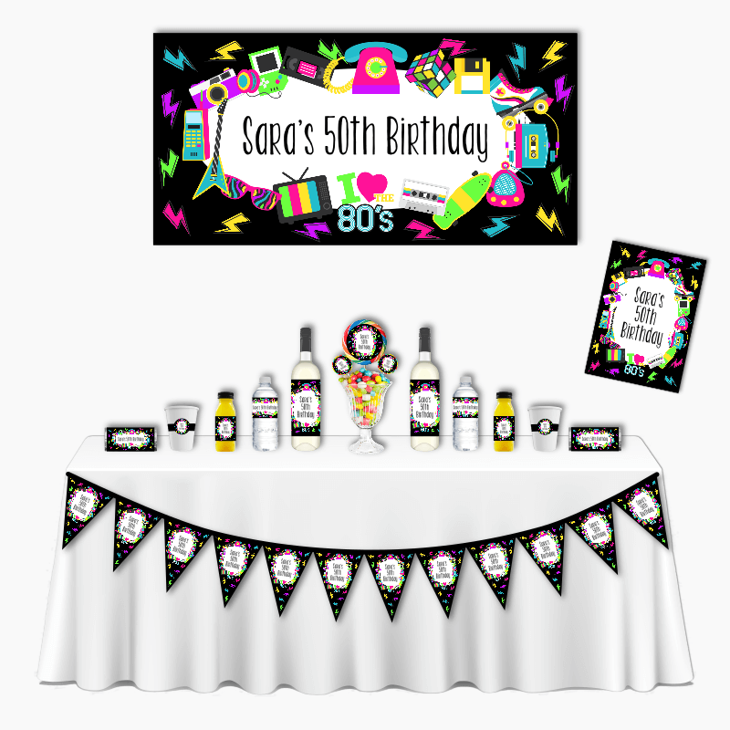 Personalised 80s Deluxe Birthday Party Pack
