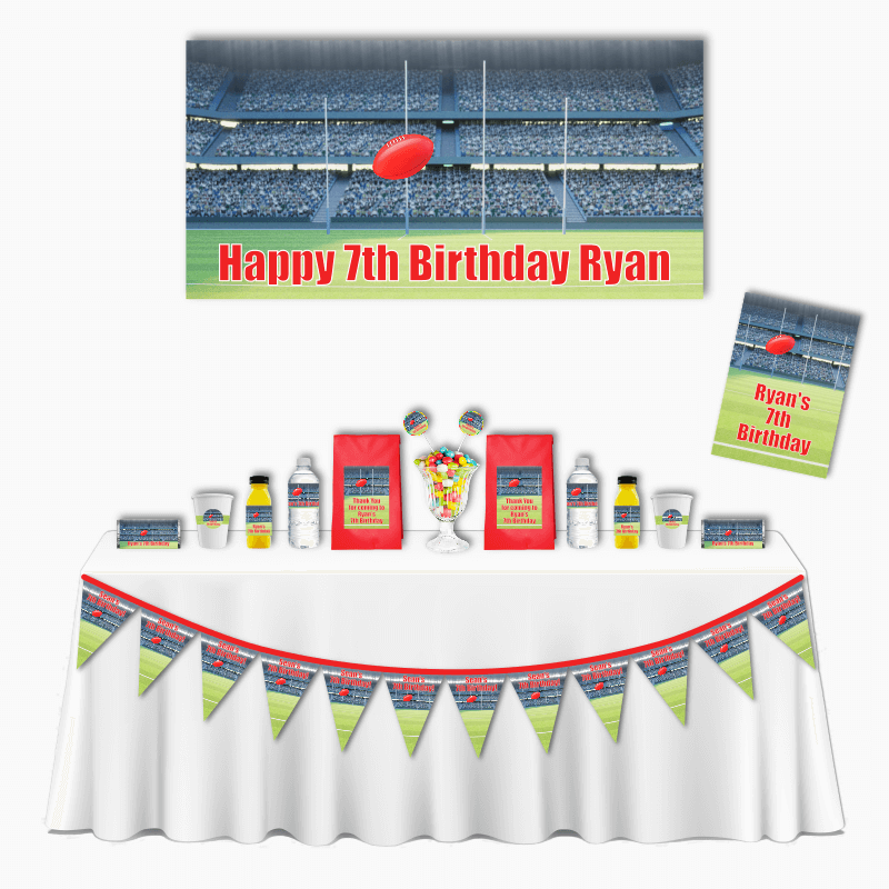 Personalised Aussie Rules Football Deluxe Party Pack